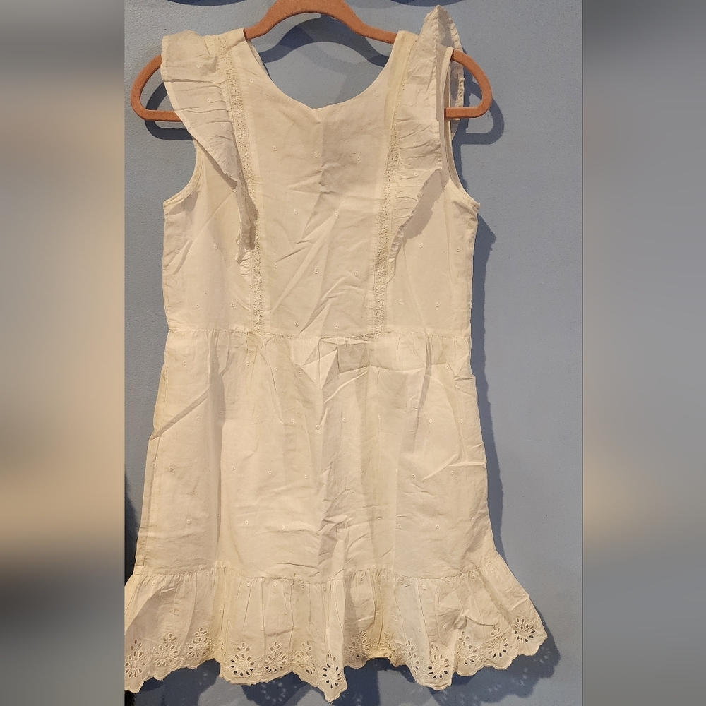 Gap Kids White Sleeveless Ruffle Eyelet Dress Size XXL